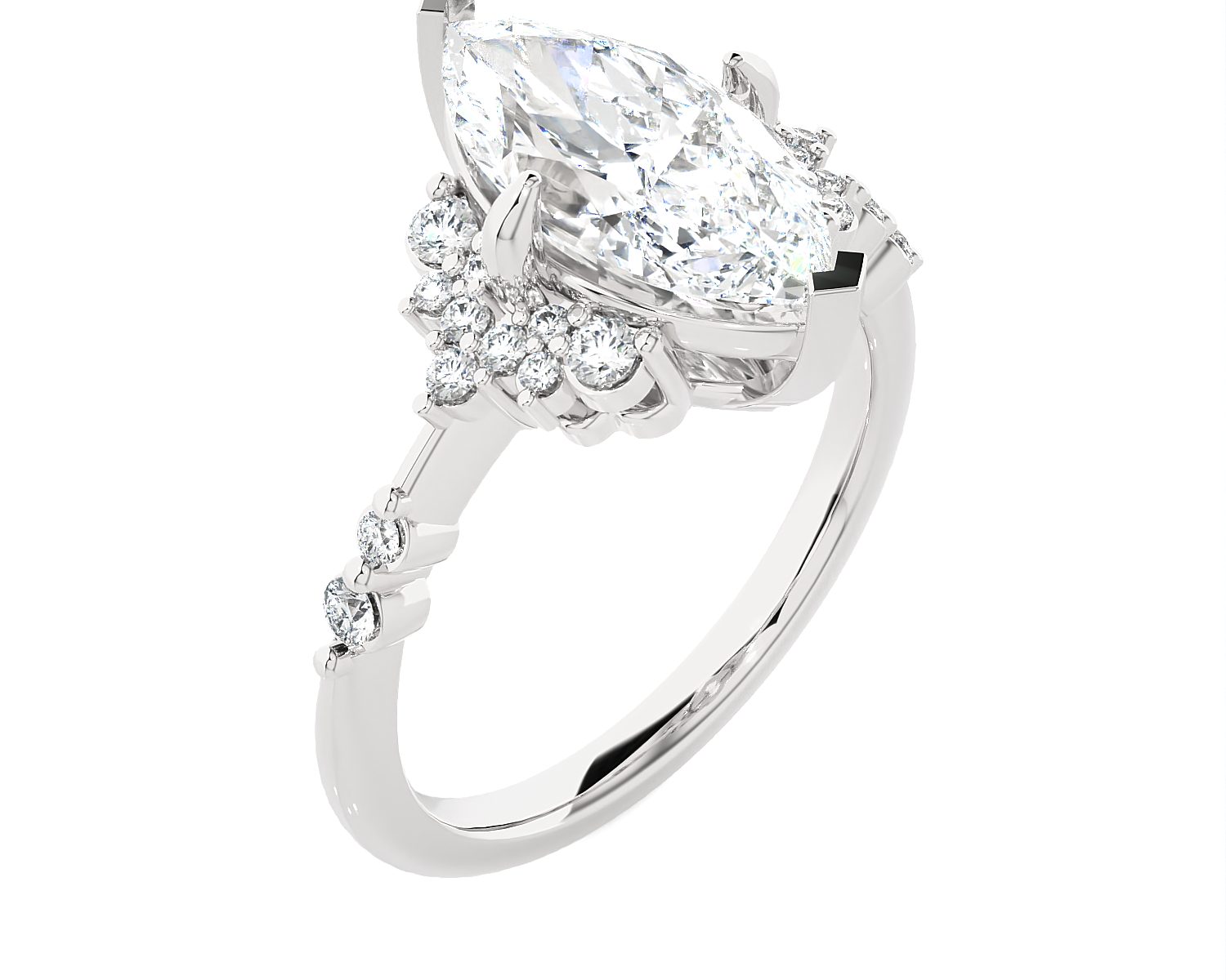 Marquies Lab Grown Diamond Side Stone Engagement Ring