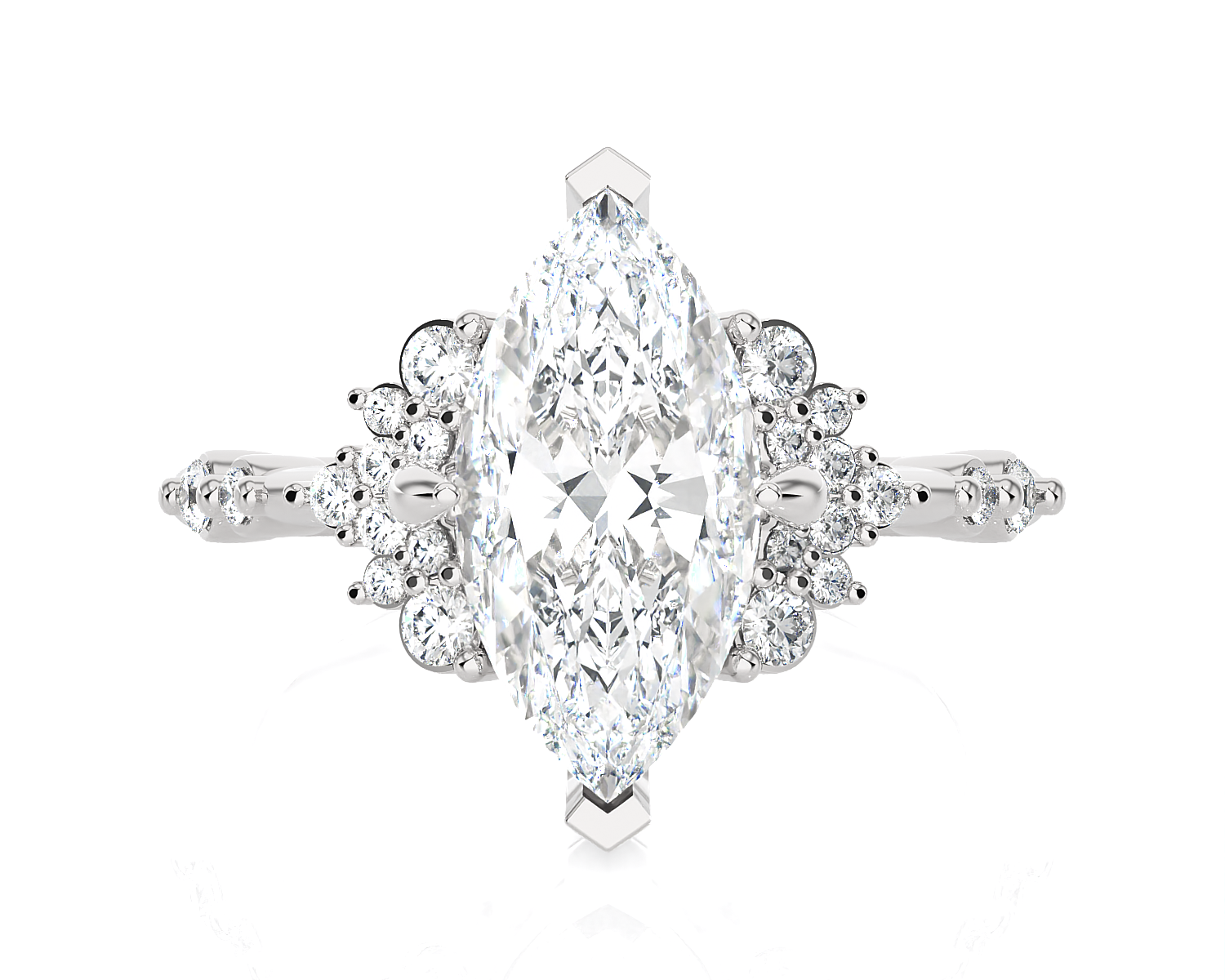 Marquies Lab Grown Diamond Side Stone Engagement Ring