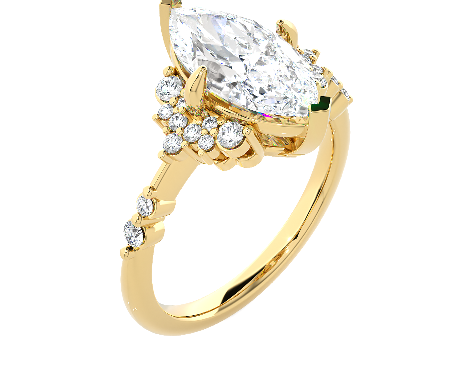 Marquies Lab Grown Diamond Side Stone Engagement Ring