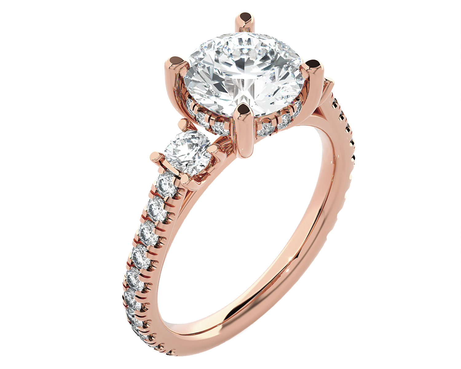 Round 3 Stone Lab Grown Diamond Ring