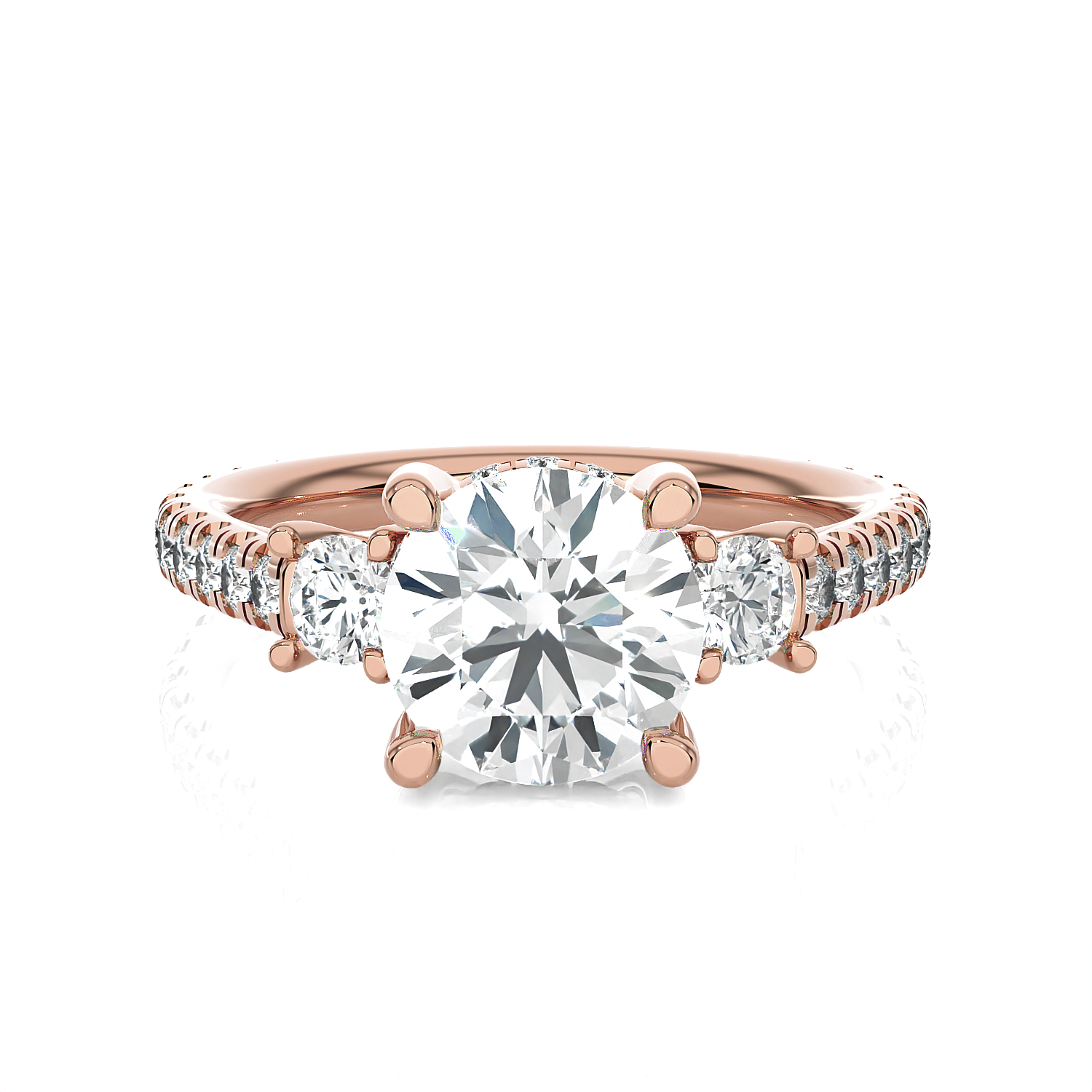 Round 3 Stone Lab Grown Diamond Ring