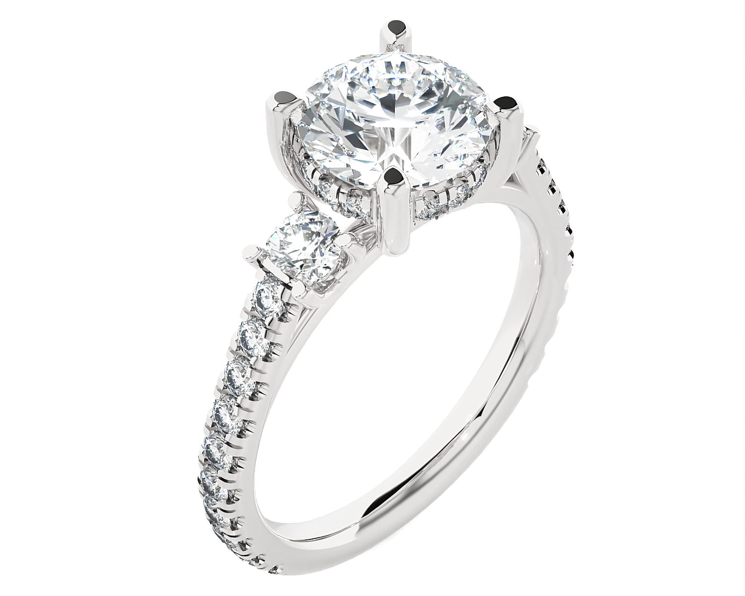 Round 3 Stone Lab Grown Diamond Ring