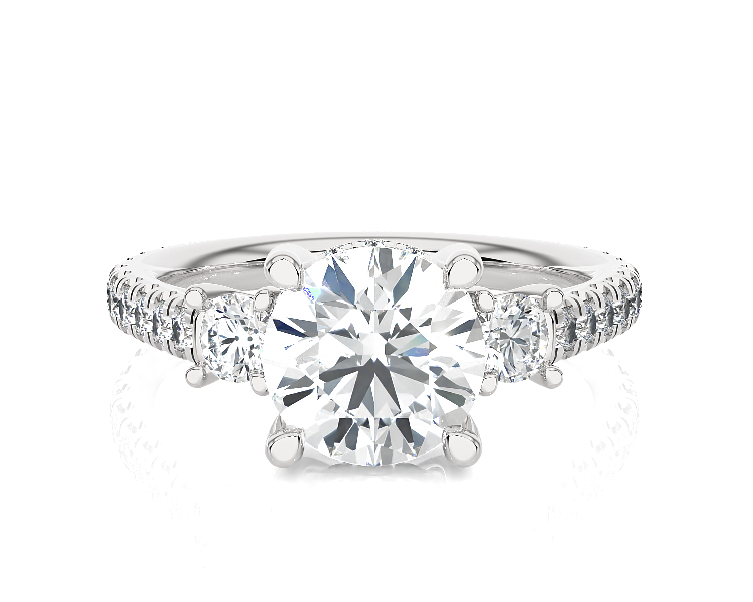 Round 3 Stone Lab Grown Diamond Ring