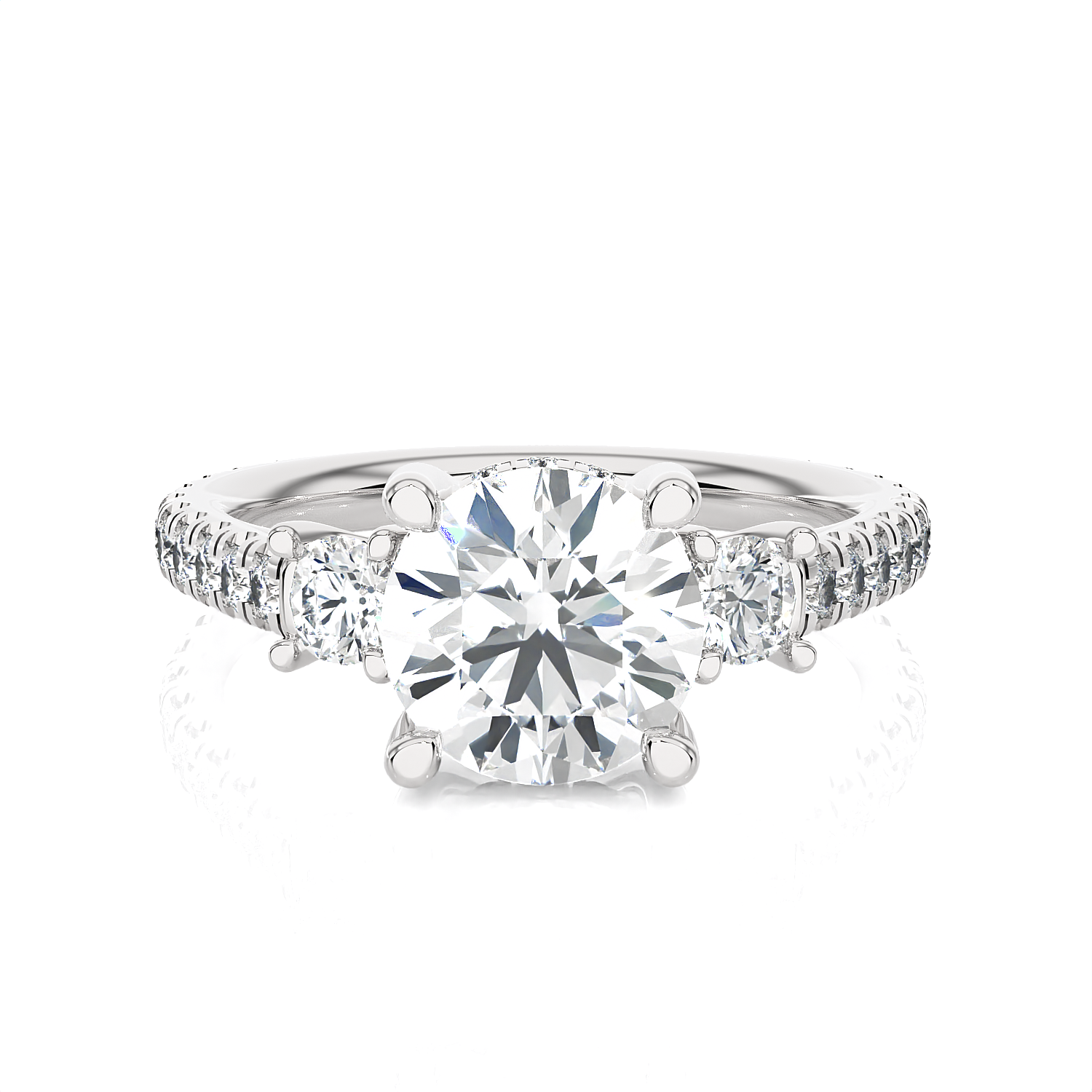 Round 3 Stone Lab Grown Diamond Ring