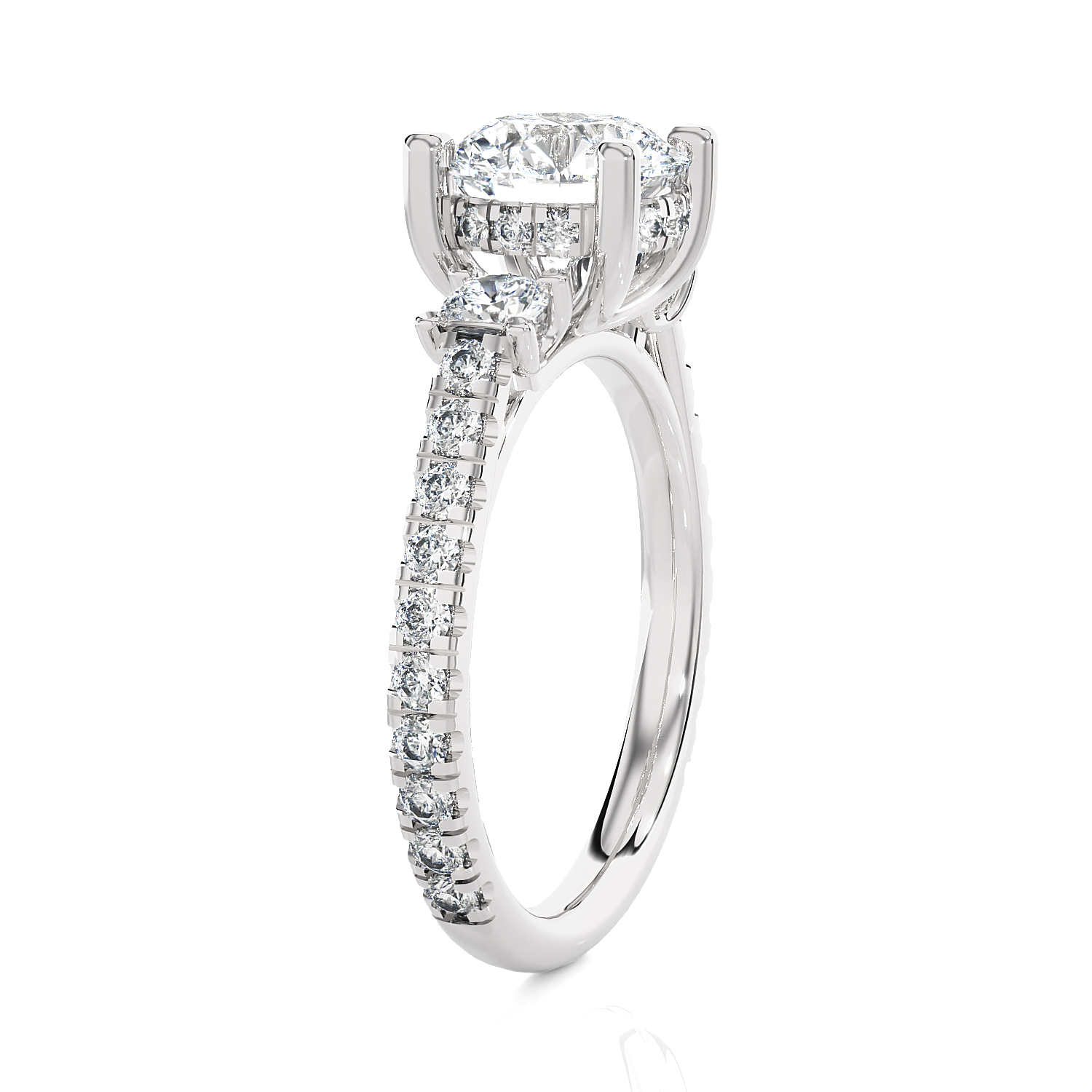 Round 3 Stone Lab Grown Diamond Ring