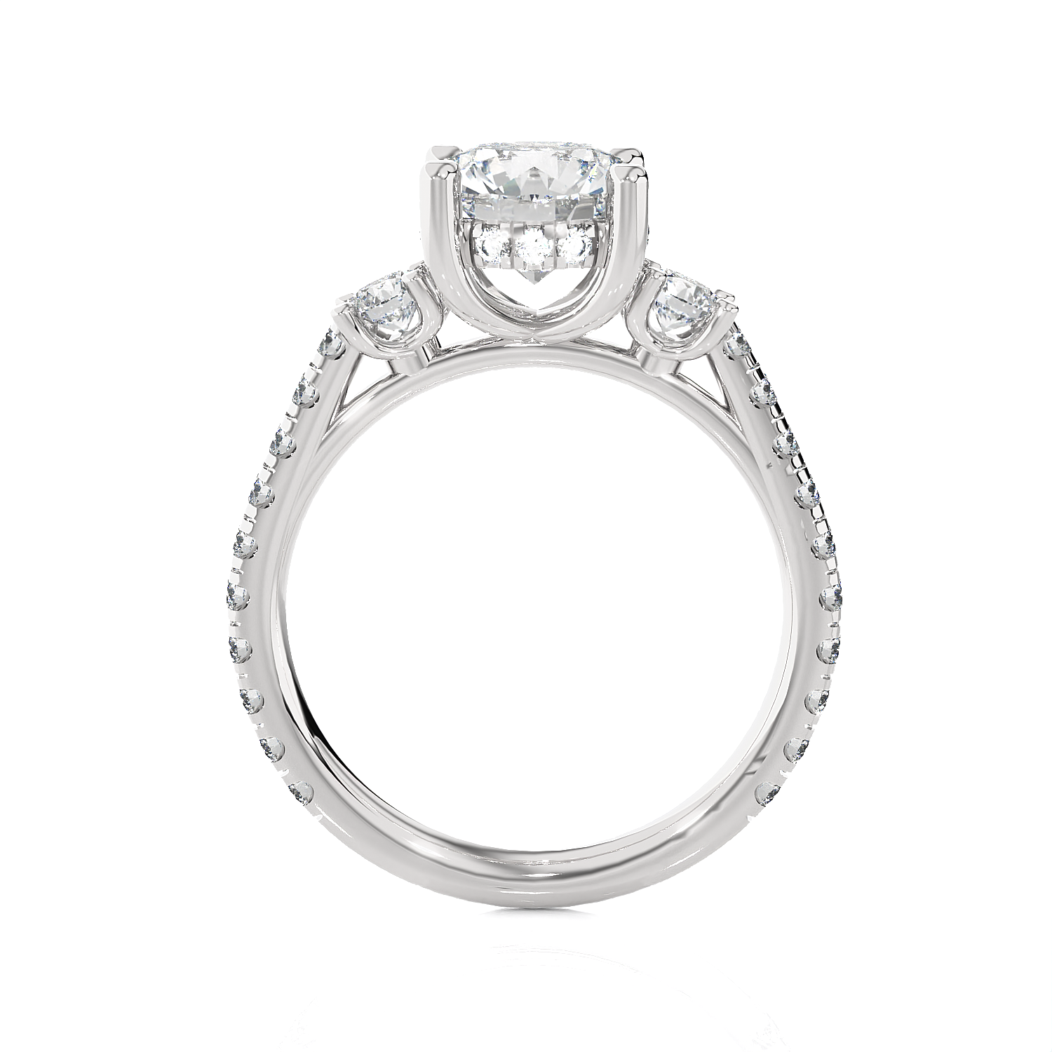 Round 3 Stone Lab Grown Diamond Ring