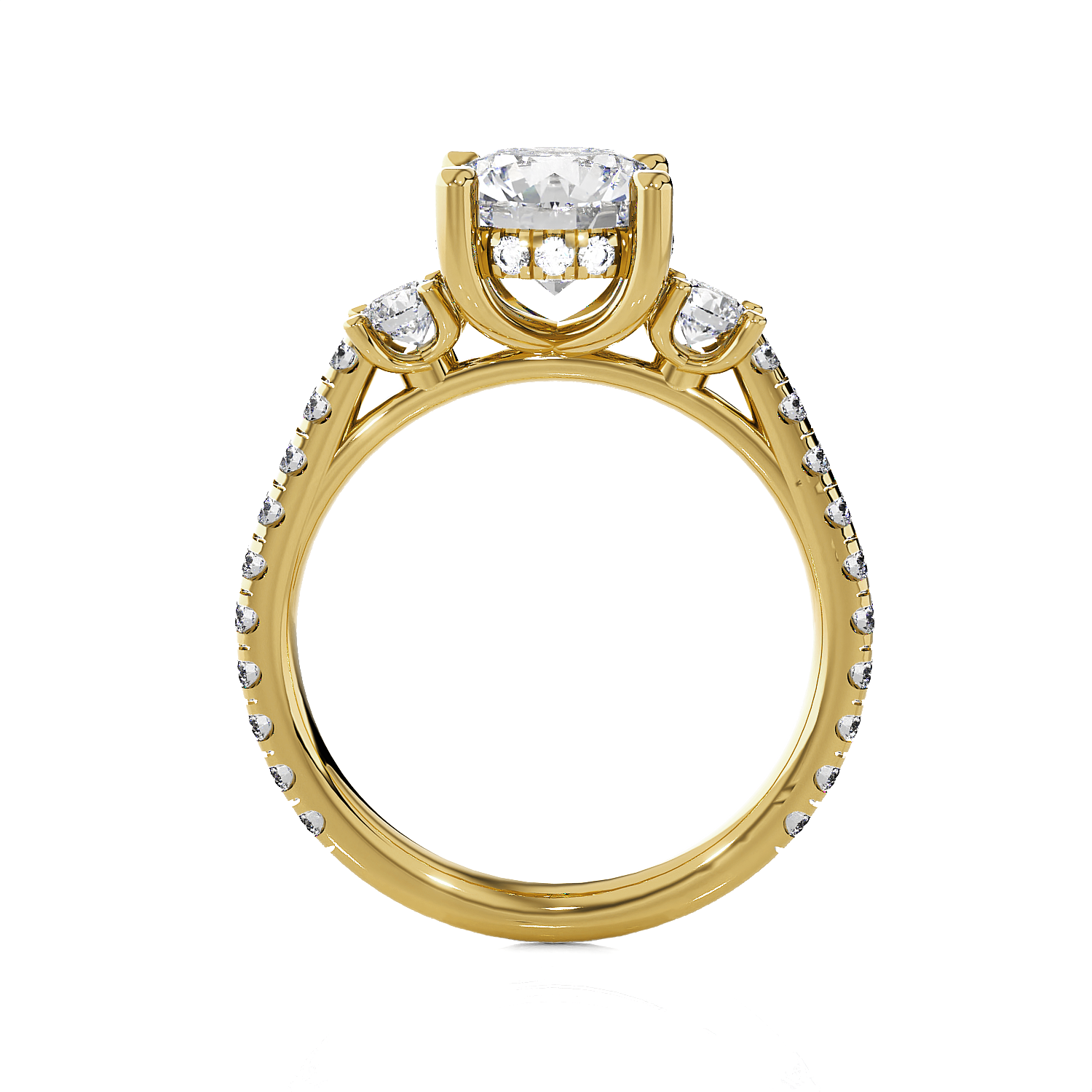 Round 3 Stone Lab Grown Diamond Ring