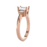 Emerald-Cut With Baguette Three Stone Lab Grown Diamond Ring