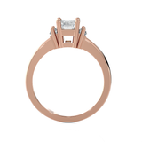 Emerald-Cut With Baguette Three Stone Lab Grown Diamond Ring