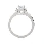 Emerald-Cut With Baguette Three Stone Lab Grown Diamond Ring