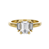 Emerald-Cut With Baguette Three Stone Lab Grown Diamond Ring