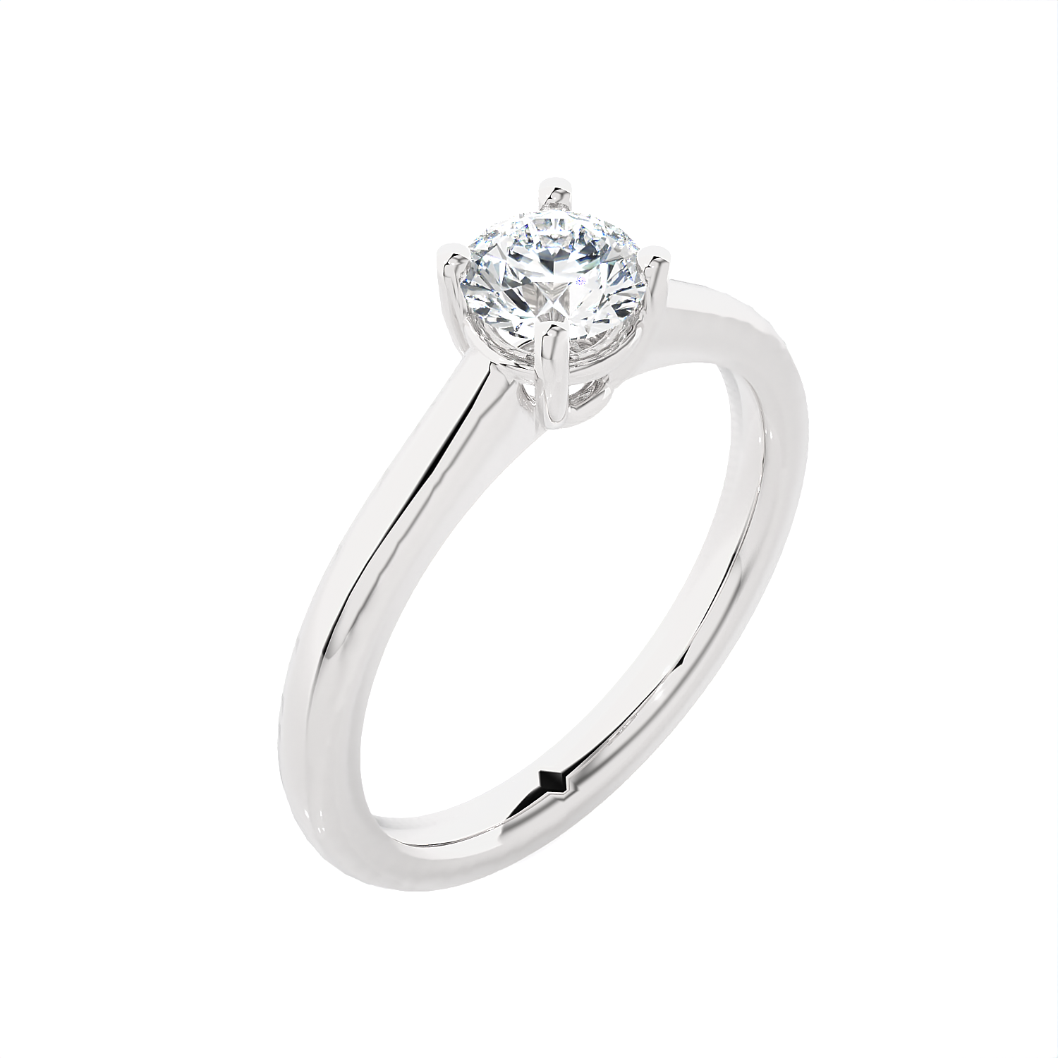 Round Lab Grown Diamond Solitaire Engagement Ring