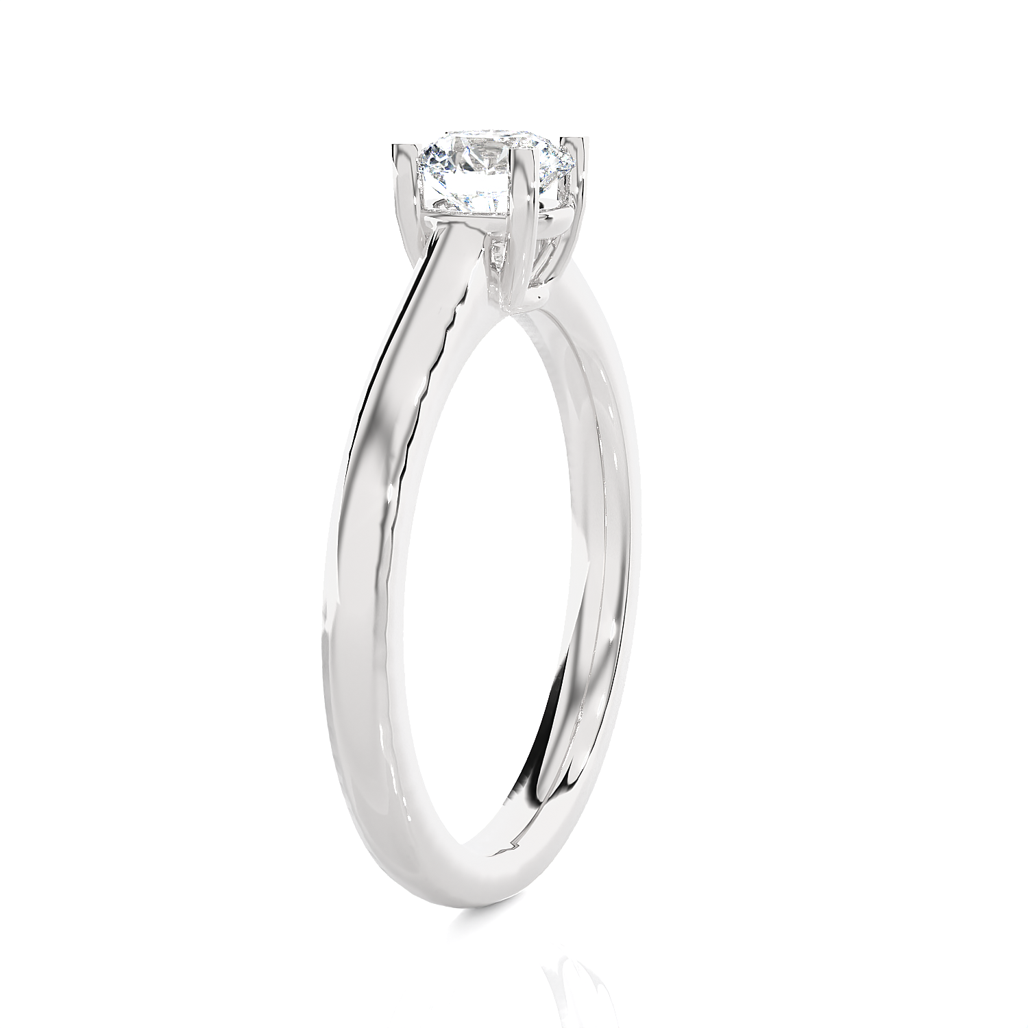 Round Lab Grown Diamond Solitaire Engagement Ring