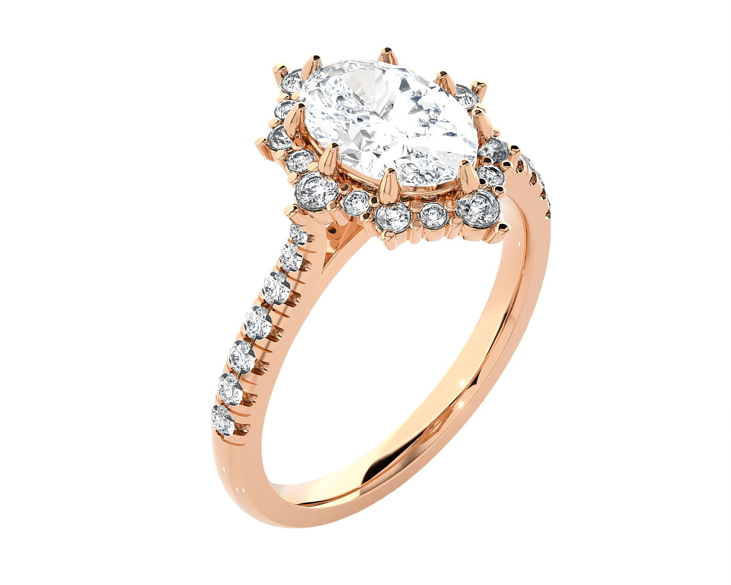 Ornate Oval Lab Grown Diamond Halo Engagement Ring