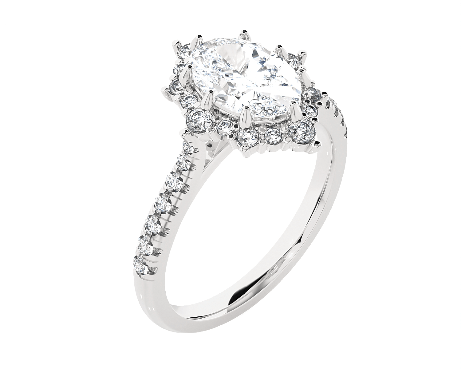 Ornate Oval Lab Grown Diamond Halo Engagement Ring