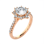 Round Lab Grown Diamond Halo Engagement Ring