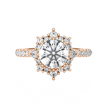 Round Lab Grown Diamond Halo Engagement Ring