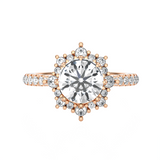 Round Lab Grown Diamond Halo Engagement Ring