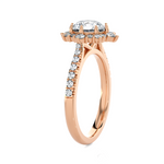 Round Lab Grown Diamond Halo Engagement Ring
