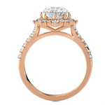 Round Lab Grown Diamond Halo Engagement Ring
