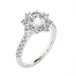 Round Lab Grown Diamond Halo Engagement Ring