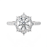 Round Lab Grown Diamond Halo Engagement Ring