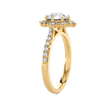 Round Lab Grown Diamond Halo Engagement Ring