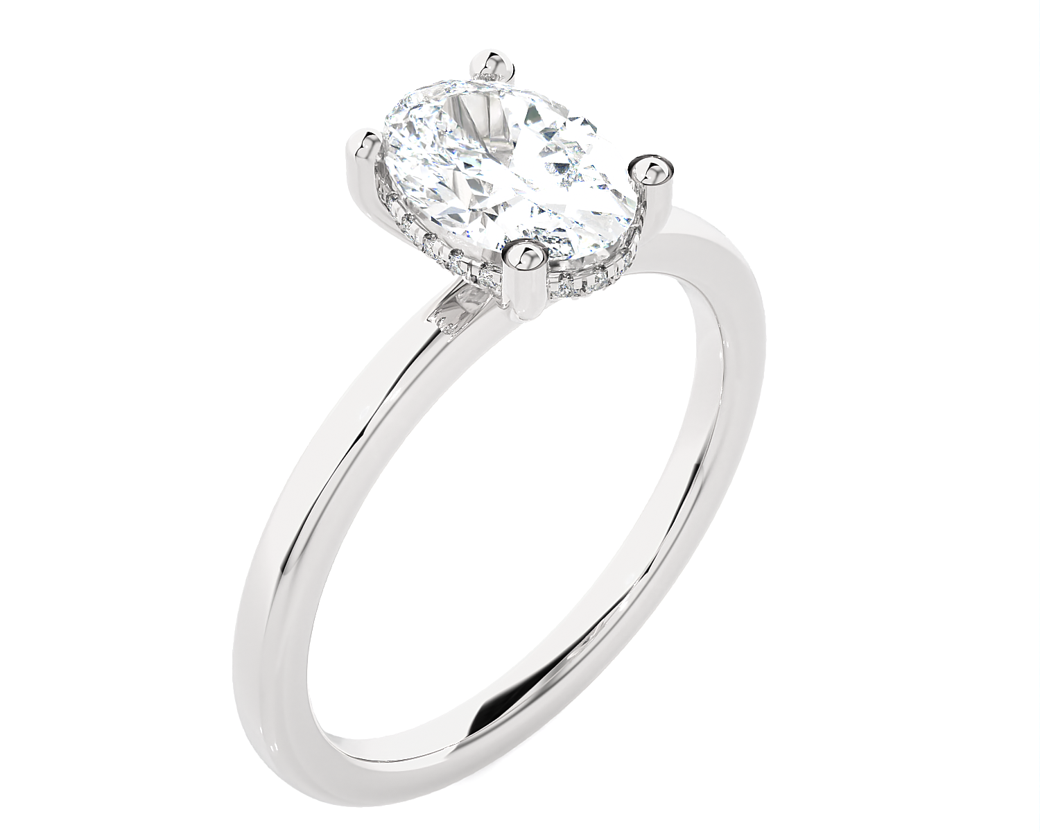 Oval Lab Grown Diamond Solitaire Engagement Ring