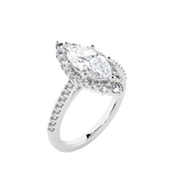 Marquise Lab Grown Diamond Halo Engagement Ring