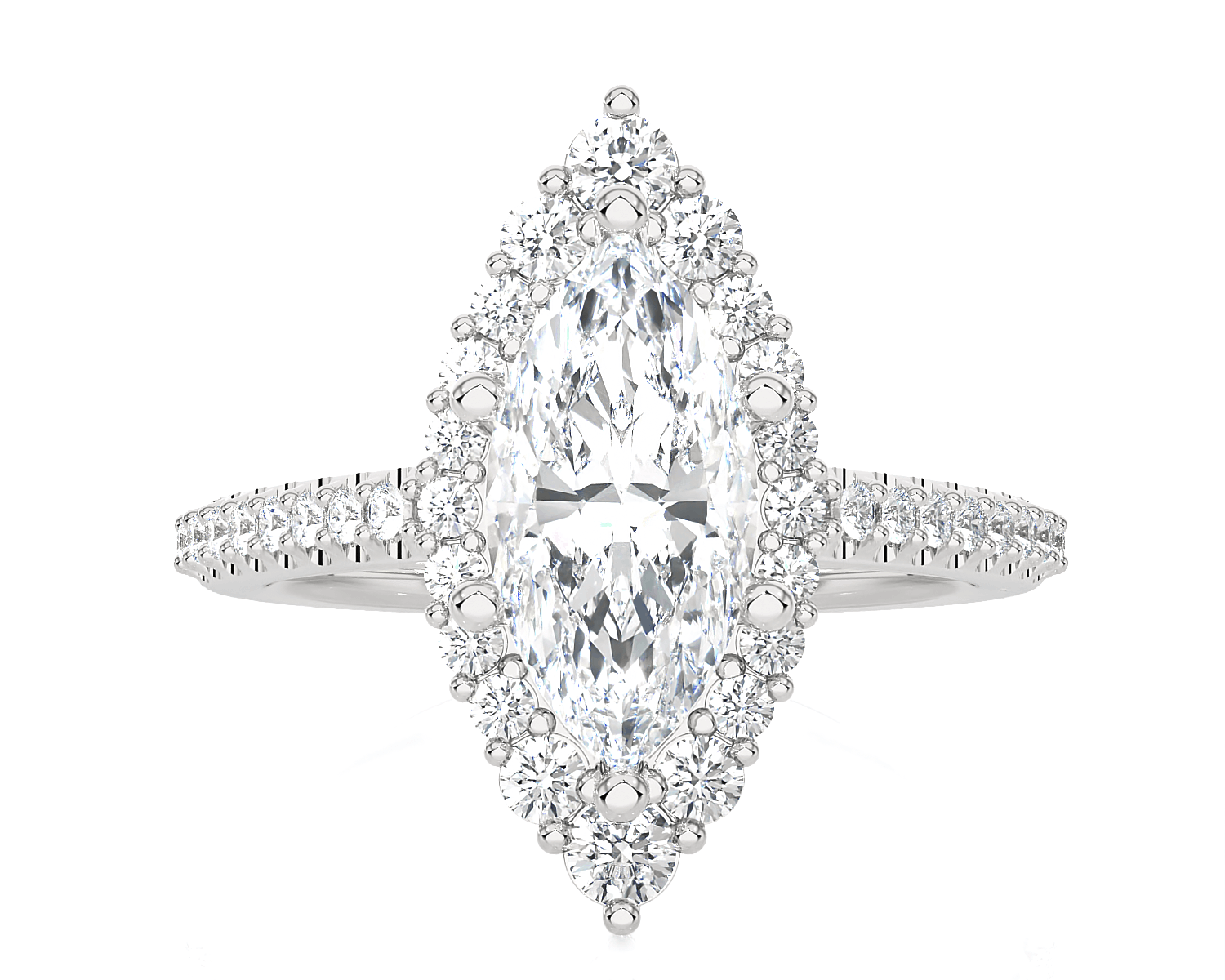 Marquise Lab Grown Diamond Halo Engagement Ring