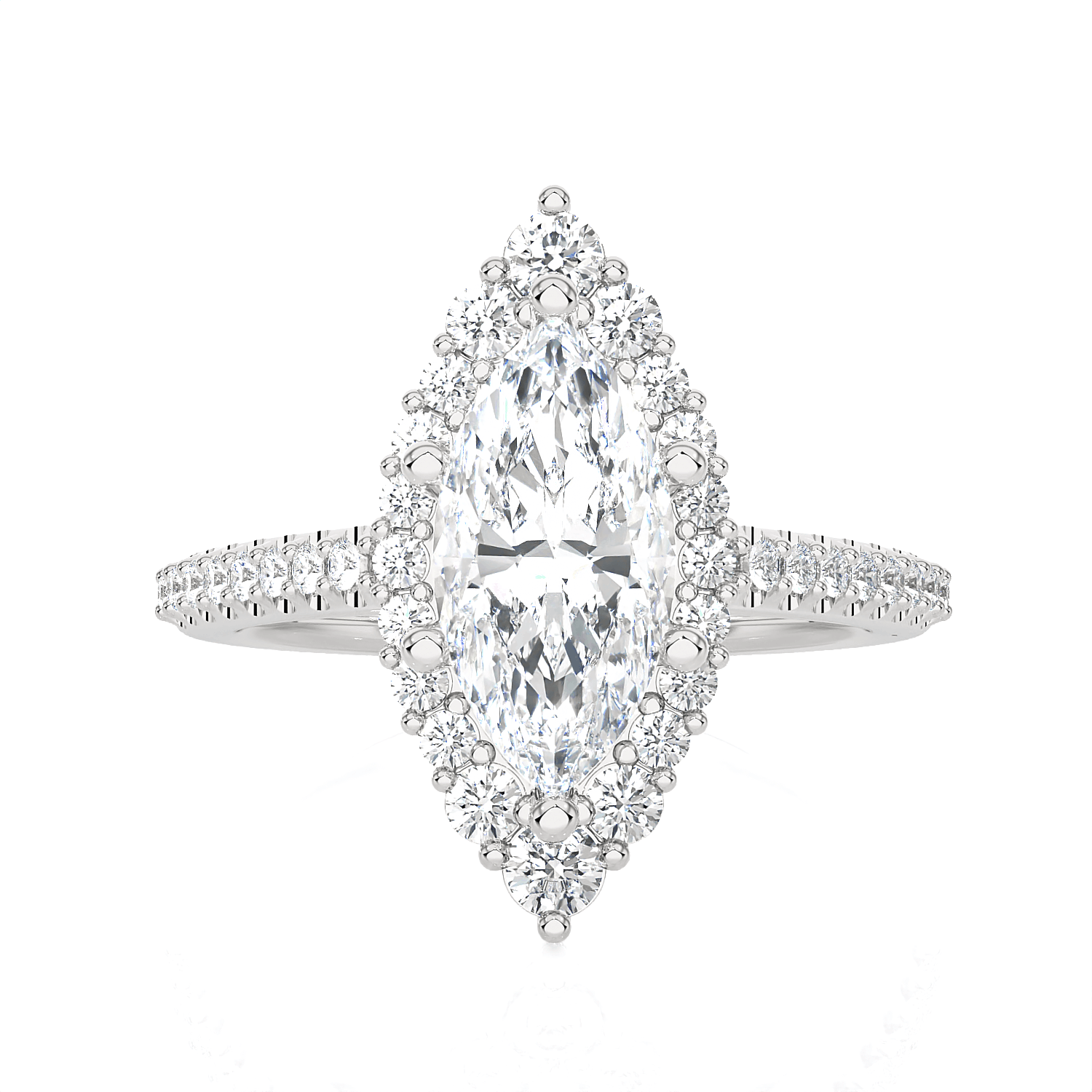 Marquise Lab Grown Diamond Halo Engagement Ring