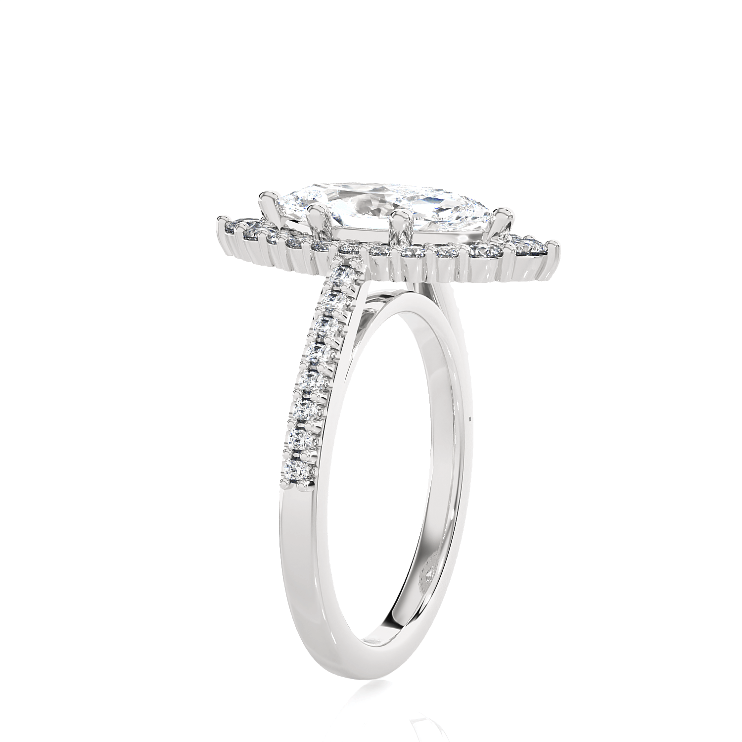 Marquise Lab Grown Diamond Halo Engagement Ring