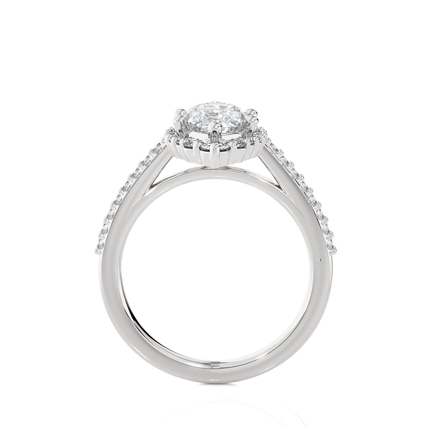 Marquise Lab Grown Diamond Halo Engagement Ring