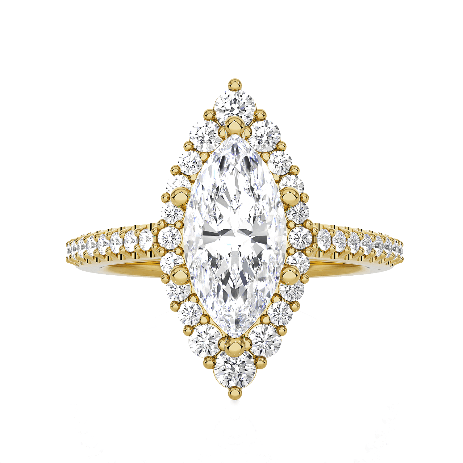 Marquise Lab Grown Diamond Halo Engagement Ring