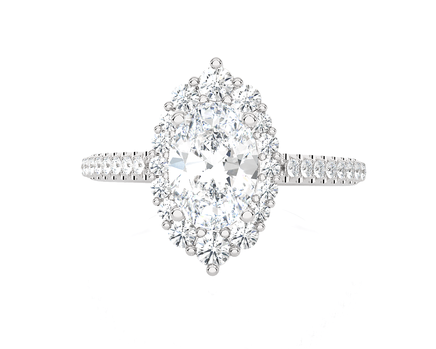 Oval Lab Grown Diamond Halo Engagement Ring