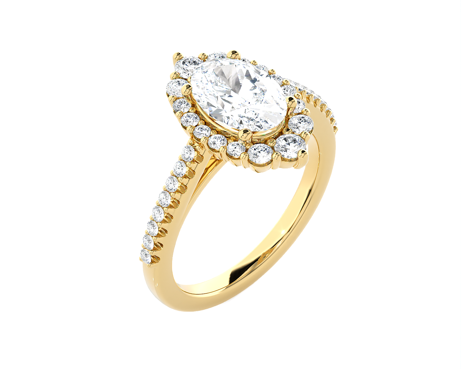 Oval Lab Grown Diamond Halo Engagement Ring