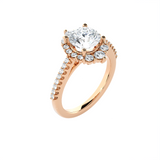 Round Lab Grown Diamond Halo Engagement Ring