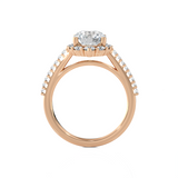 Round Lab Grown Diamond Halo Engagement Ring