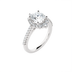 Round Lab Grown Diamond Halo Engagement Ring