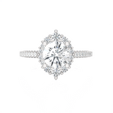 Round Lab Grown Diamond Halo Engagement Ring