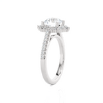 Round Lab Grown Diamond Halo Engagement Ring