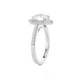 Round Lab Grown Diamond Halo Engagement Ring