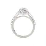 Round Lab Grown Diamond Halo Engagement Ring