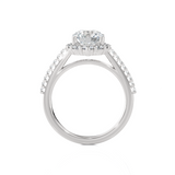 Round Lab Grown Diamond Halo Engagement Ring