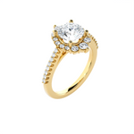 Round Lab Grown Diamond Halo Engagement Ring