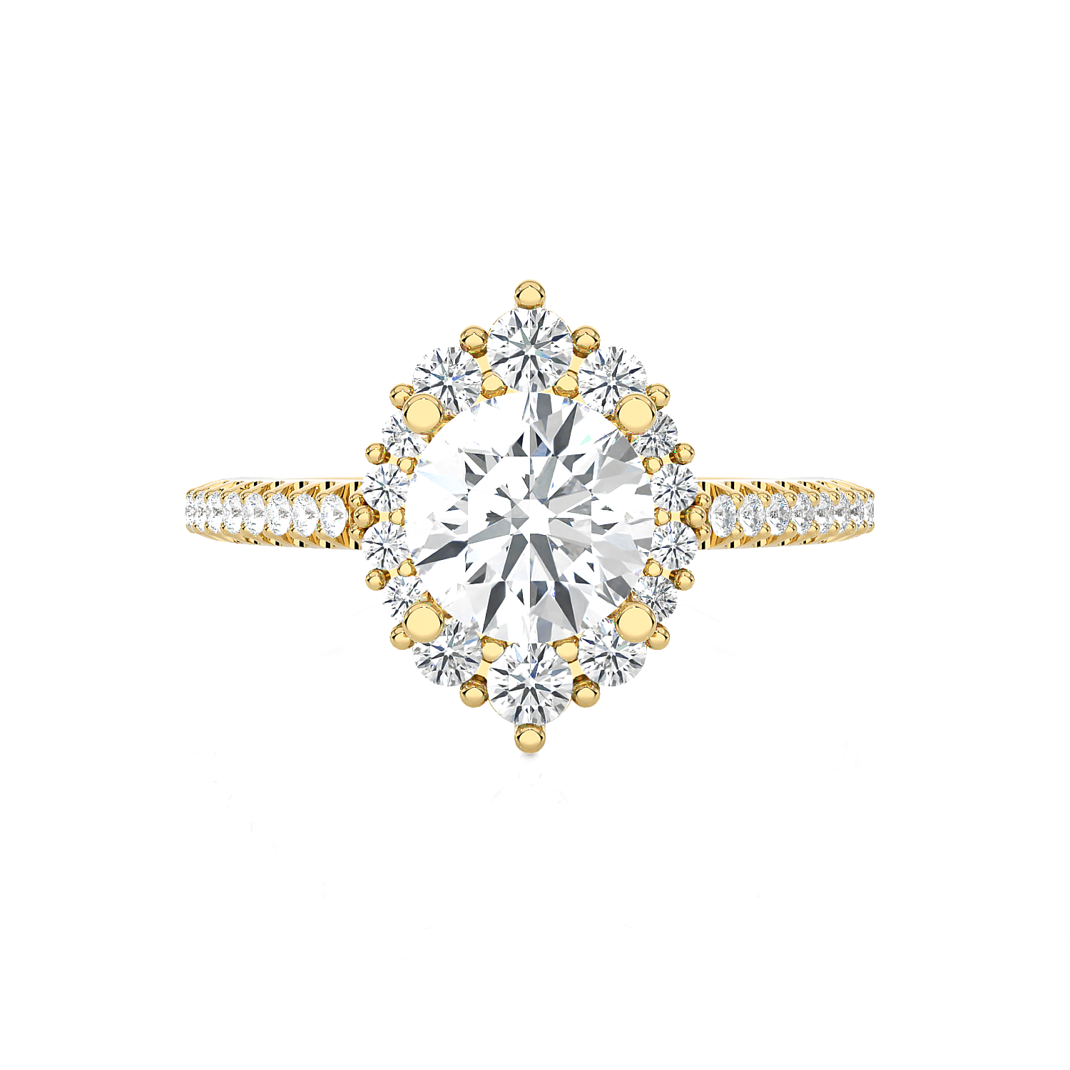 Round Lab Grown Diamond Halo Engagement Ring