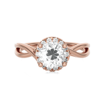 Round Lab Grown Diamond Halo Engagement Ring