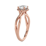 Round Lab Grown Diamond Halo Engagement Ring