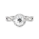 Round Lab Grown Diamond Halo Engagement Ring