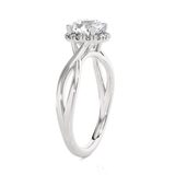 Round Lab Grown Diamond Halo Engagement Ring